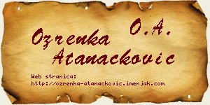 Ozrenka Atanacković vizit kartica